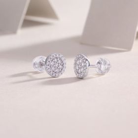 1Cosmic Conjecture - Fashionable And Luxurious Diamond Jewelry Set With Moissanite S925 Sterling Silver And Platinum-plated Stud Earrings Prohibi (Option: A pair)
