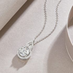 1Curve - A Fashionable And Luxurious Diamond Jewelry Pendant Set With 2-carat Moissanite S925 Sterling Silver And Platinum Plating Prohibit TikTo (Option: 2carat)