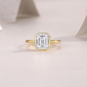 1Pagoda - A Fashionable Diamond Jewelry Piece Set With Moissanite S925 Sterling Silver And Gold-plated Diamond Ring Prohibit Tk Sales (Option: No5)