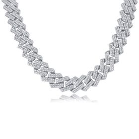 1Man Luxury Fashion Mosan Diamond S925 Silver Necklace Comparable To Natural Diamonds Prohibit Tk Sales (Option: 450mm)