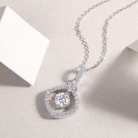 1Starlight Heart-to-Heart - A Fashionable And Luxurious Diamond Jewelry Pendant Set With 1-carat Moissan Diamond S925 Sterling Silver And Platinu (Option: 1carat)