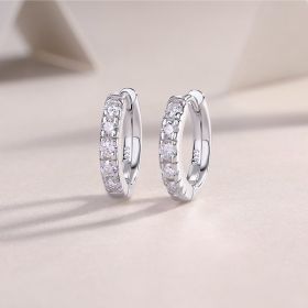 1Summer Iced Tea - Fashionable And Luxurious Diamond Jewelry Set With Moissanite S925 Sterling Silver And Platinum-plated Stud Earrings Prohibit (Option: A pair)