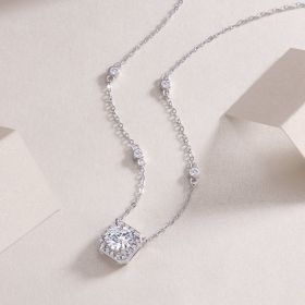 1Flower Love - A Fashionable And Luxurious Diamond Jewelry Pendant Set With 1-carat Moissan Diamond S925 Sterling Silver And Platinum Plating Pro (Option: 1carat)