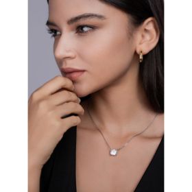 1Mirage In The Mirror - A Trendy Diamond Pendant Necklace Set With Octagonal  Moissanite S925 Sterling Silver And Platinum Plating Prohibit TikTo (Option: 1PCS)