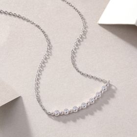 1White Moon And Stars - A Fashionable And Luxurious Diamond Jewelry Pendant Set With Moissanite S925 Sterling Silver And Platinum Plating Prohibi (Option: Including chain)